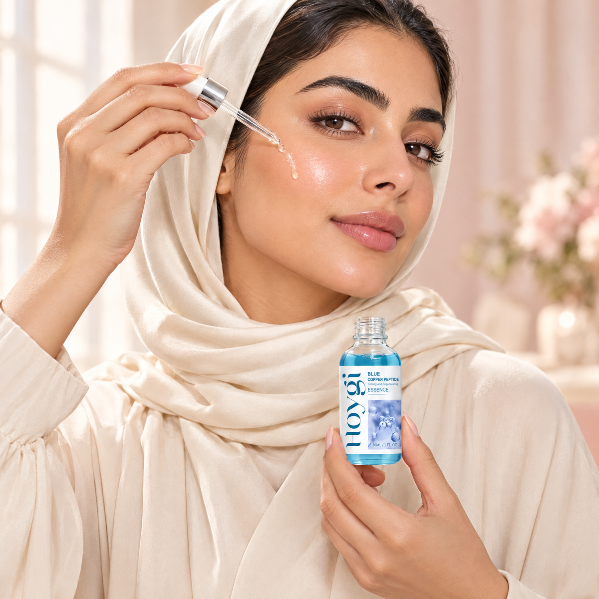 تطبيق السيروم على البشرة